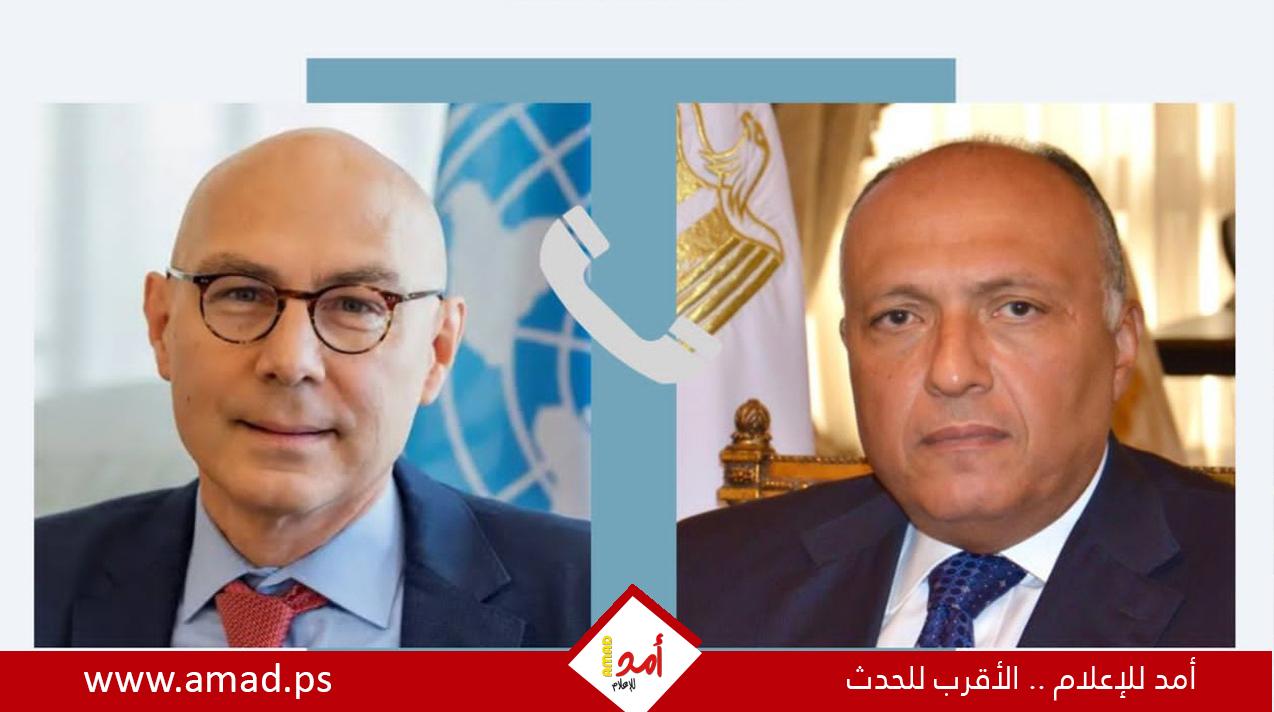 شكري لــ تورك: على المجتمع الدولي الاضطلاع بدوره للتخفيف من وطأة المعاناة الإنسانية
