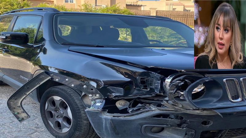 فرح الزاهد تتعرض لحادث سير وتهشم سيارتها