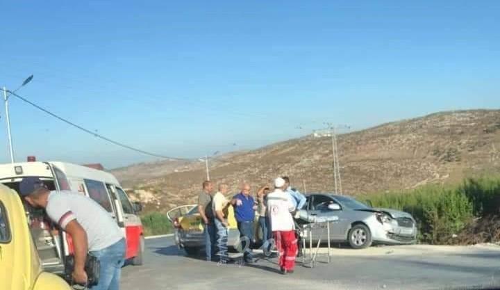 إصابات بحادث سير شمال نابلس