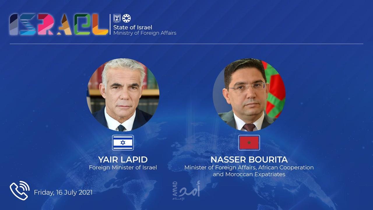 لبيد يكشف عن محادثات مطولة مع وزير الخارجية المغربي