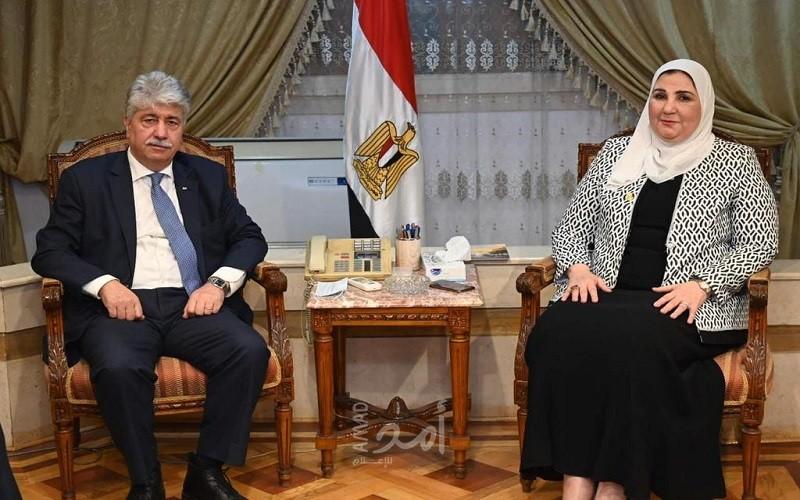 مجدلاني يبحث مع وزيرة التضامن الاجتماعي المصرية التعاون المشترك في المجال الاجتماعي