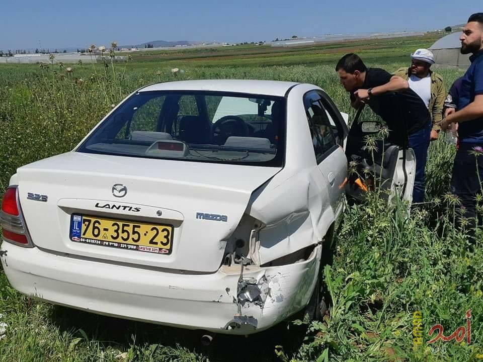إصابة زوجين جراء انقلاب ذاتي لمركبة في نابلس