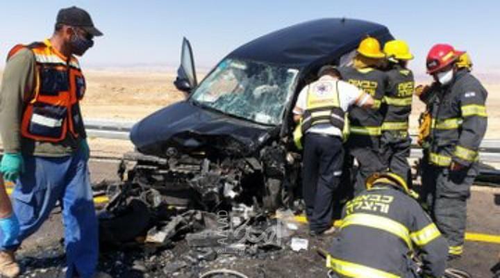 إصابة 5 إسرائيليين بجراح جراء حادث سير في وادي عربة - صور