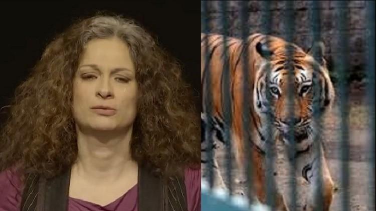 بالفيديو.. ممثلة سورية تعرض نفسها طعاما للنمور احتجاجا