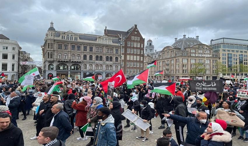 الجالية الفلسطينية في هولندا تنظم وقفة جماهيرية حاشدة دعمًا للشعب الفلسطيني