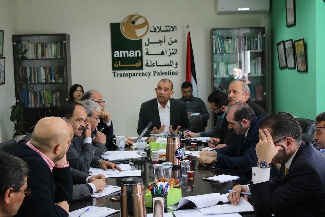 "إئتلاف أمان" ومختصون يناقشون واقع النزاهة والشفافية والمساءلة في سلطة النقد