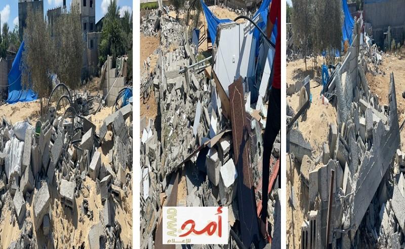 "حسام بريكة" يكشف عبر "أمد" عن هدم منزله في رفح  "خاوة"- فيديو وصور
