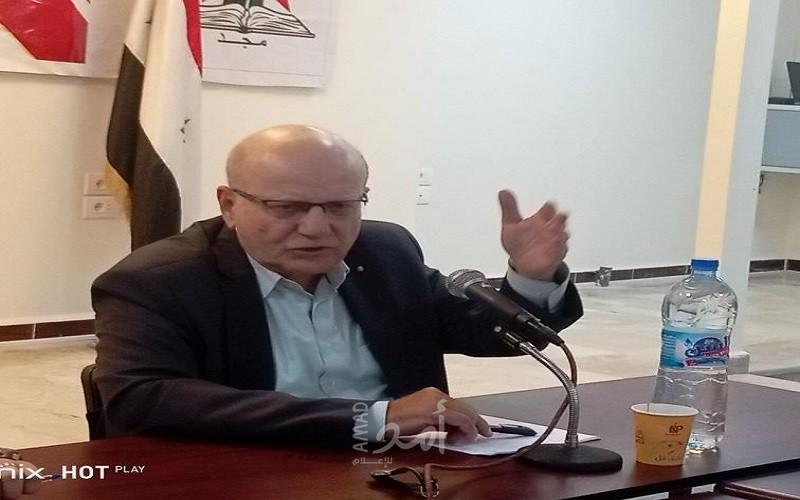 فهد سليمان يحاضر في على مفترق التحولات الكبرى بمخيم اليرموك