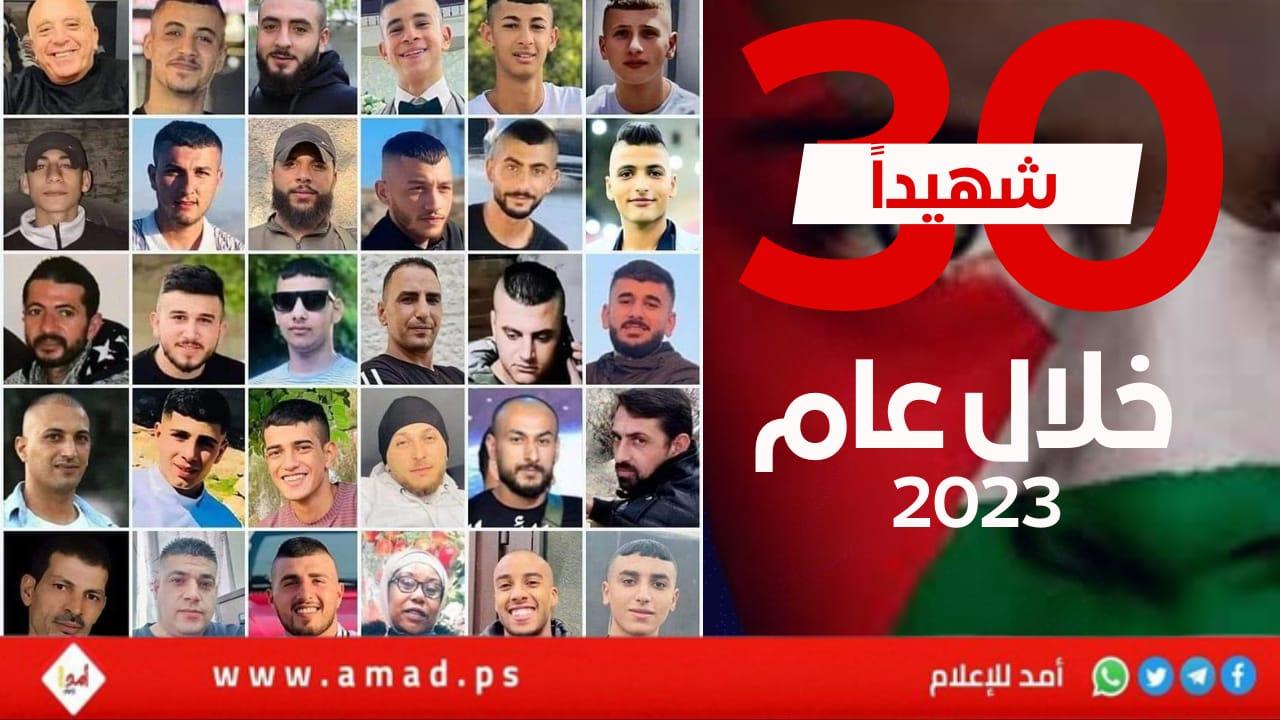 (30) فلسطينياً قتلوا برصاص جيش الفاشية منذ بداية عام (2023)