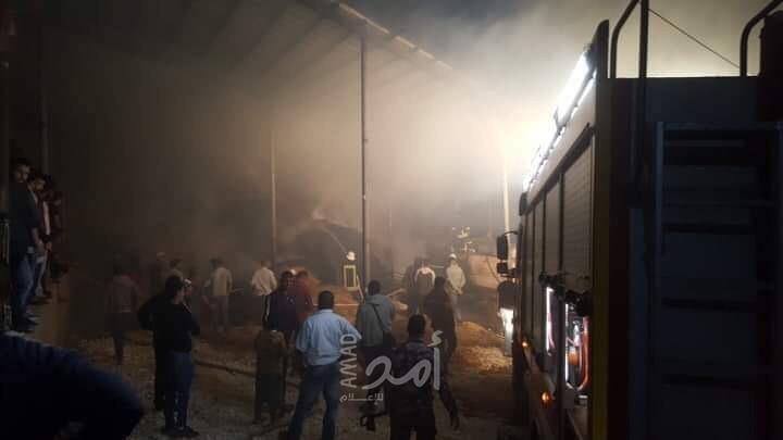 اندلاع حريق بمزرعة أبقار وأغنام في عصيرة جنوب نابلس