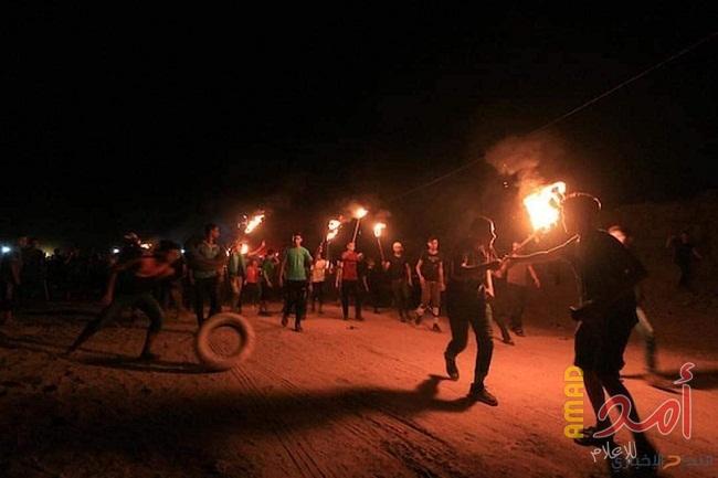 محدث- بالفيديو والصور.. بدء فعاليات الإرباك الليلي على الحدود الشرقية لقطاع غزة