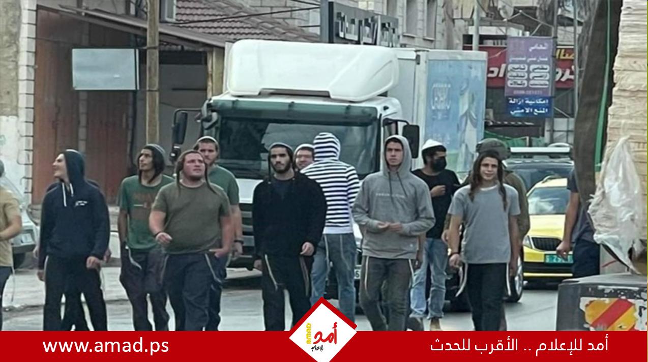 مستوطنون يغلقون شارعا في بلدة العوجا شمال أريحا