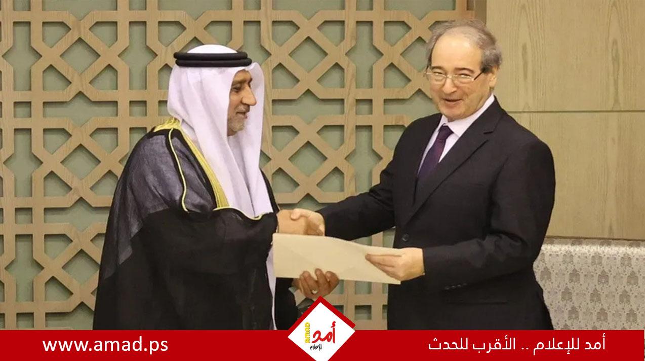 سوريا تتسلم أوراق اعتماد سفير الإمارات