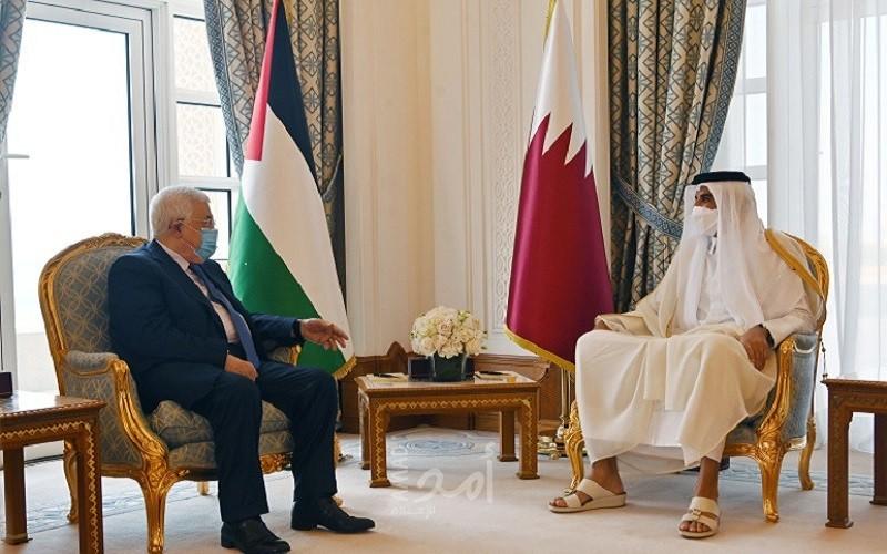 الرئيس عباس يٌطلع أمير قطر على آخر التطورات السياسية المتعلقة بالقضية الفلسطينية