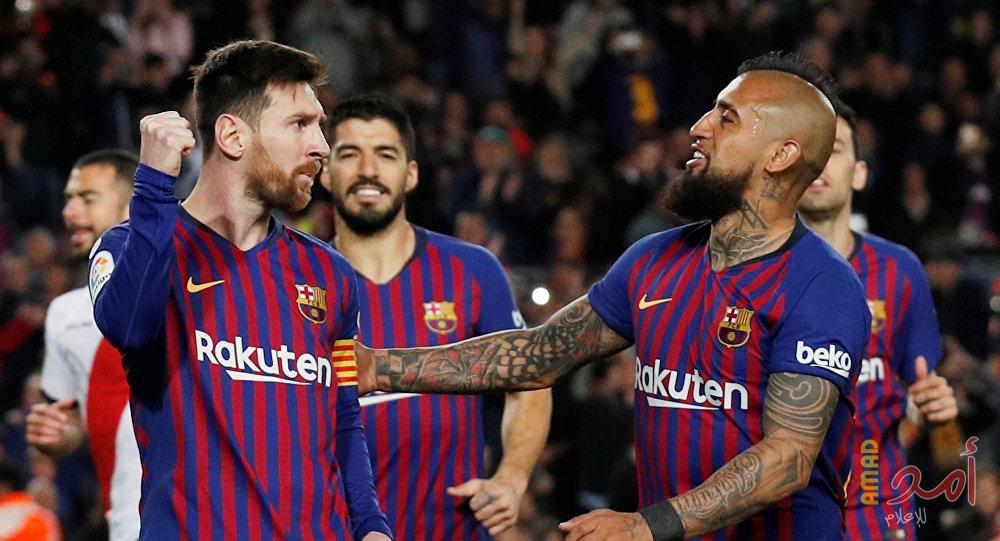 قطار برشلونة يدهس رايو فاليكانو بثلاثية