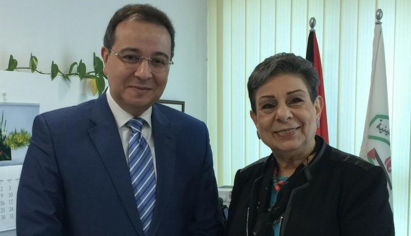 عشرواي تلتقي السفير المصري لدى فلسطين