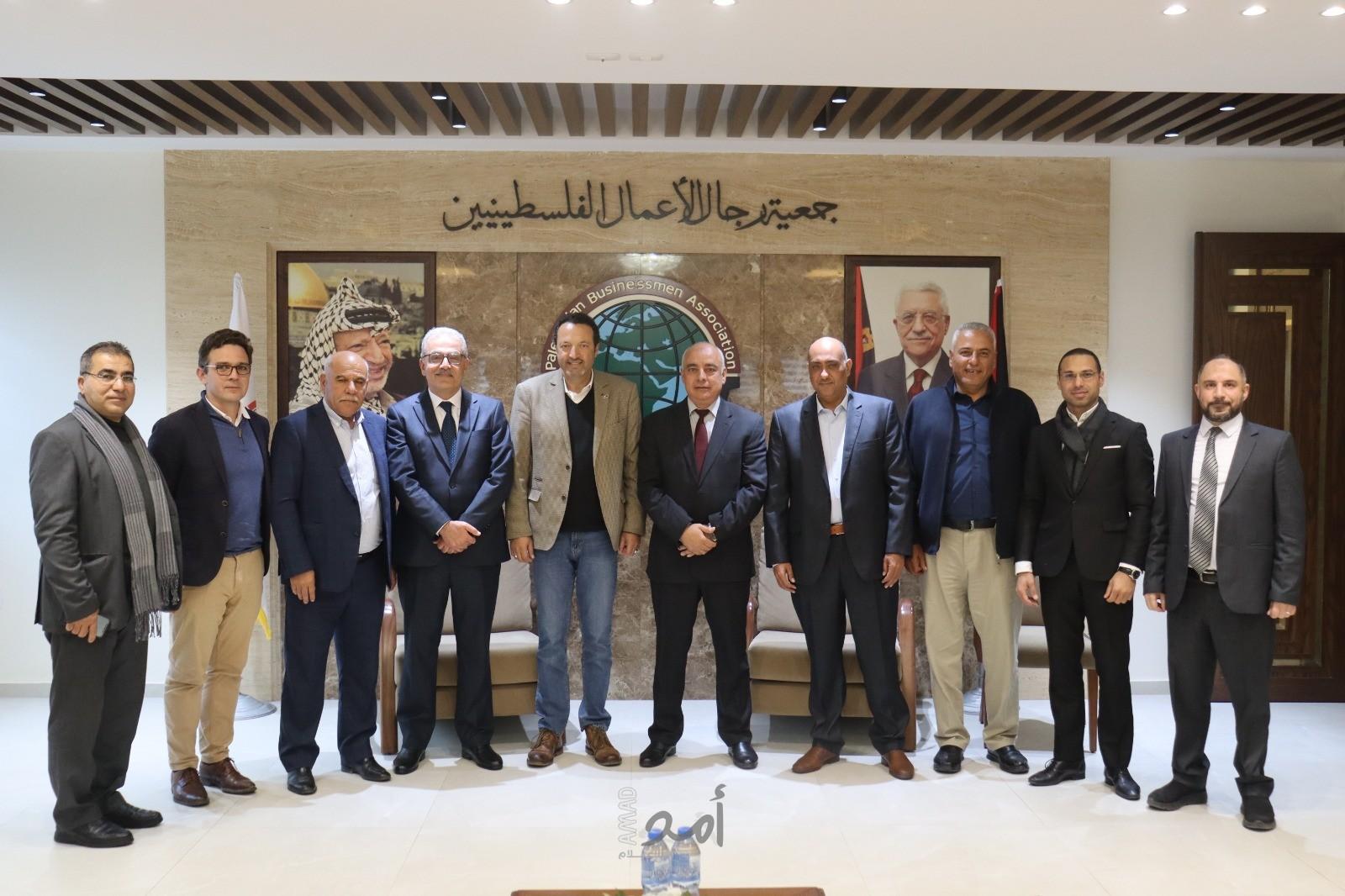 جمعية رجال الأعمال بغزة تبحث مع الاتحاد الأوروبي التدخلات المطلوبة للنهوض بالقطاع الخاص