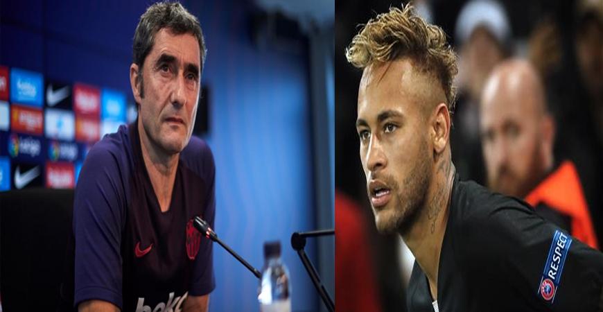 " نيمار" يثير غضب مدرب برشلونة في مؤتمر فالنسيا