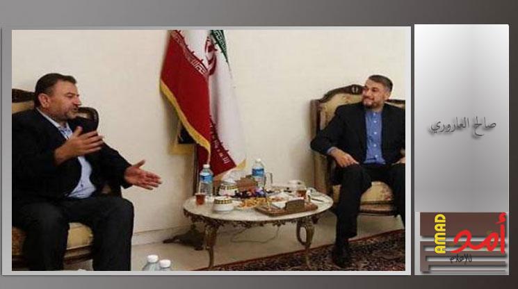 القيادي الحمساوي العاروري يجتمع مع مسؤولين إيرانيين في لبنان - بالصور