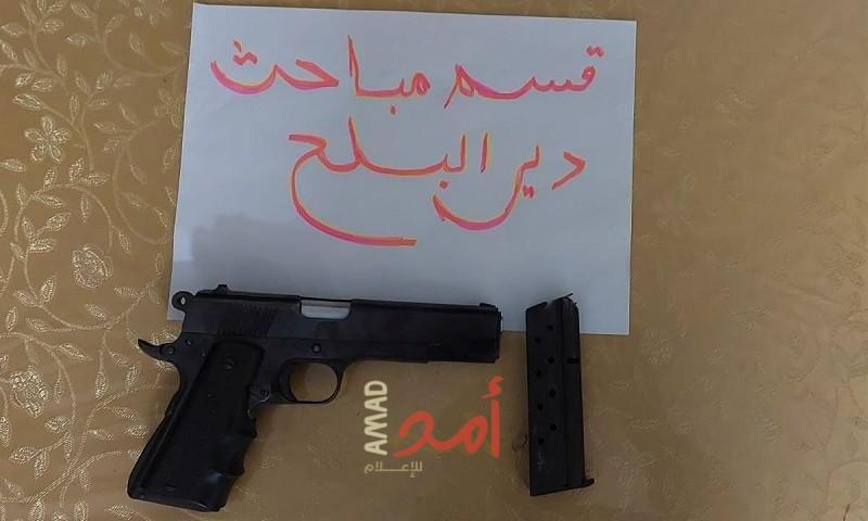 مباحث حماس تضبط مُطلقاً للنار بدير البلح وتصادر السلاح المُستخدم