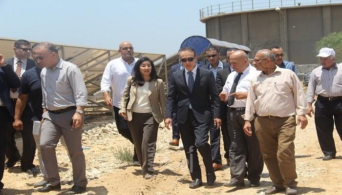 السفير الياباني يفتتح محطة الطاقة الشمسية المغذية لمحطة المعالجة برفح