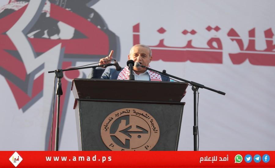 في مهرجان الشعبية.. مزهر يدعو لتشكيل "جبهة مقاومة موحدة"..ولا شروط على المصالحة الوطنية