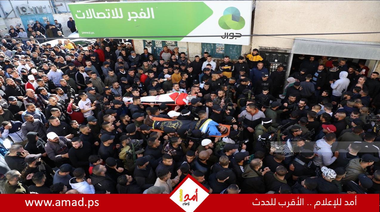 جماهير غفيرة تشيع جثماني الشهيدين جبارين وبواقنة في مخيم جنين
