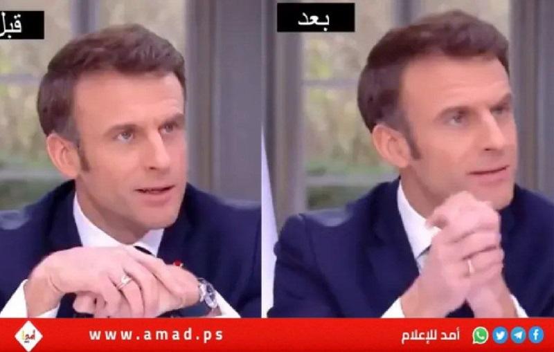 فضيحة.. ماكرون يخلع "ساعته الثمينة" تحت الطاولة خلال لقاء تلفزيوني عن قانون التقاعد- فيديو