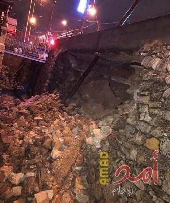 إغلاق شارع في رام الله بسبب انهيار جزئي بفعل الأمطار