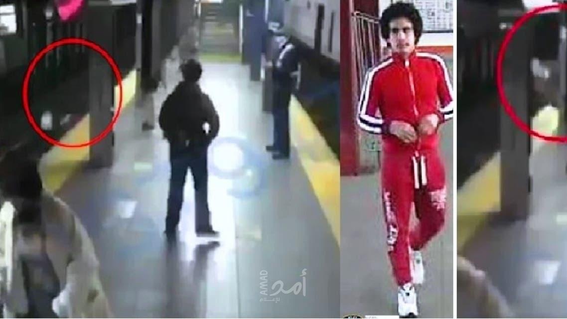 شاهد .. شاب يدفع امرأة إلى عجلات قطار مسرع بنيويورك