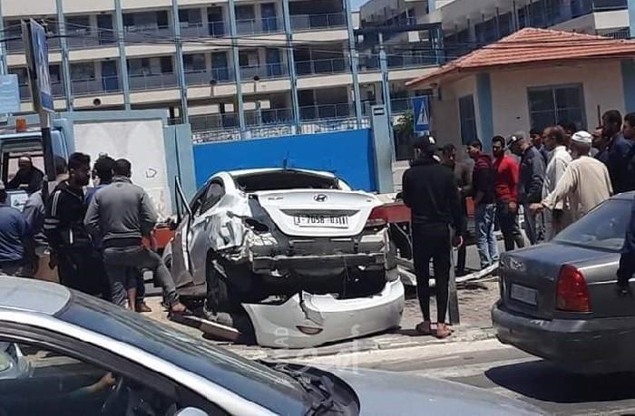 إصابة بحادث سير مروع جنوب قطاع غزة- صور