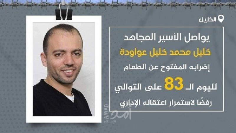 الأسير "خليل عواودة" يواصل إضرابه عن الطعام داخل سجون الاحتلال