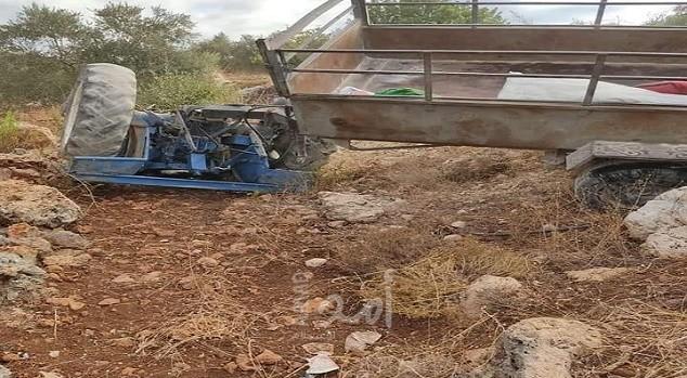 سلفيت: وفاة مواطنة وإصابة آخر إثر إنقلاب جرار زراعي في قراوة بني حسان