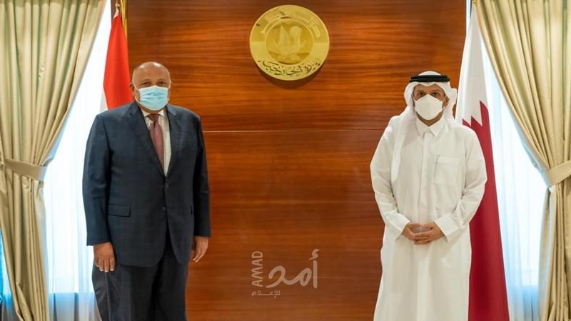 وزيرا خارجية مصر وقطر يؤكدان أهمية التضامن العربي بقضية سد النهضة وتفعيل أطر التعاون الثنائي