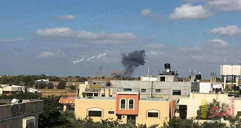 بالصور والفيديو .. طائرات الاحتلال تطلق خمسة صواريخ شرق خانيونس