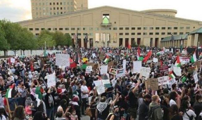 مظاهرات جماهيرية حاشدة تضامنًا مع الشعب الفلسطيني