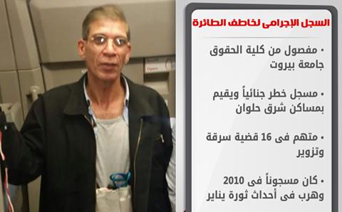 محدث بالفيديو : السجل الإجرامى لخاطف الطائرة المصرية عقب اعتقاله وتحرير جميع الركاب ..