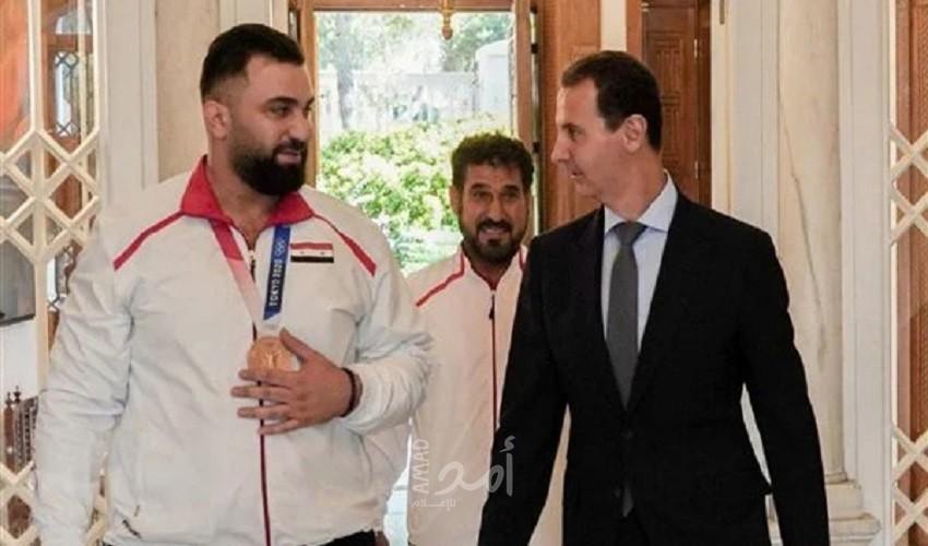 الأسد يستقبل الرباع معن أسعد تقديرًا لإنجازه في أولمبياد طوكيو -فيديو