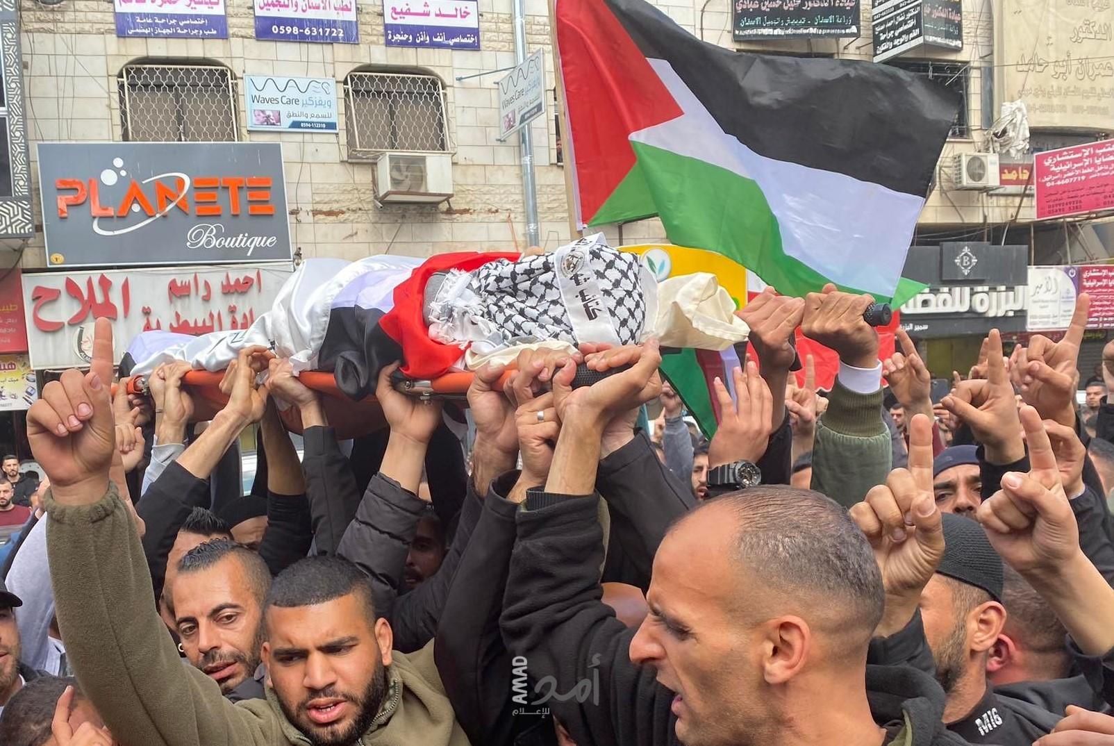 جنين تشيع جثامين الشهداء الثلاثة وجثمان الطفل الشهيد وليد نصار إلى مثواهم الأخير