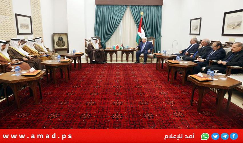 خلال استقباله وزير بحريني..عباس يؤكد رفضه لأية حلول جزئية لقطاع غزة