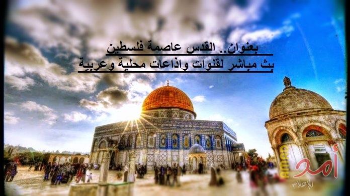 بعنوان "القدس عاصمة فلسطين".. بث مباشر لقنوات واذاعات عربية ومحلية يمتد لـ 3 ساعات متواصلة