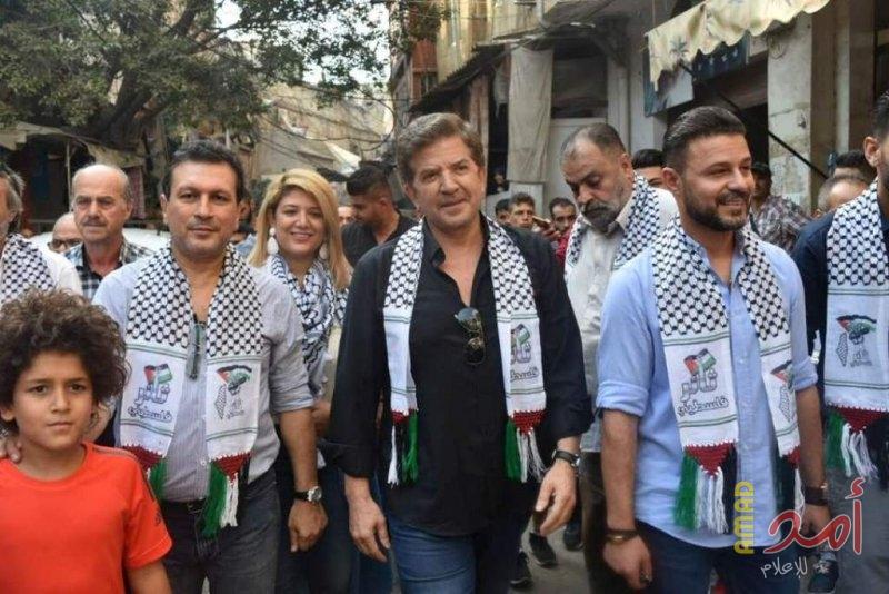 بالصور.. وليد توفيق وعمار حسن في زيارة لمخيم برج البراجنة للآجئين الفلسطينيين
