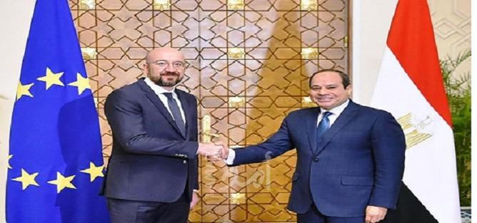 الرئاسة المصرية: توافق بين السيسي ورئيس المجلس الأوروبي على ضرورة التسوية في ليبيا