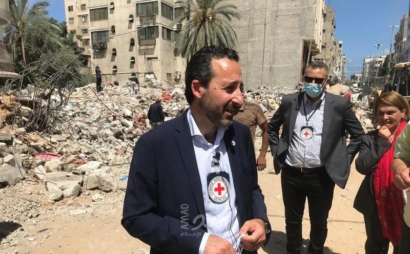 وصول المدير العام للجنة الدولية للصليب الأحمر "مارديني" إلى غزة- صور