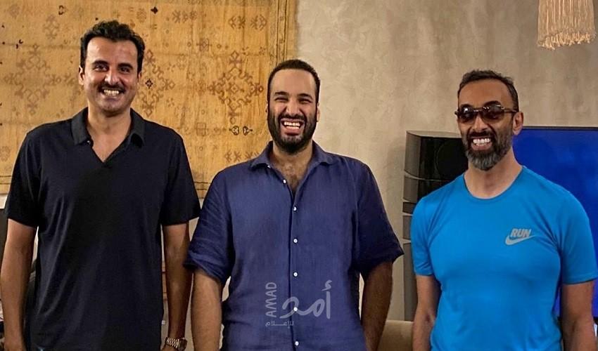 لقاء ودي يجمع  بن سلمان مع تميم و بن زايد..وتفاعل على مواقع التواصل