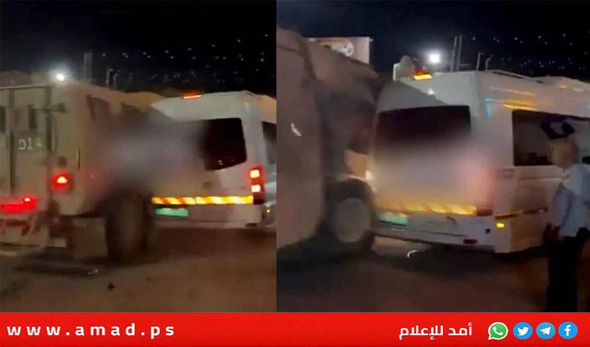 قوات الاحتلال تصدم حافلة حجاج في جنين -فيديو