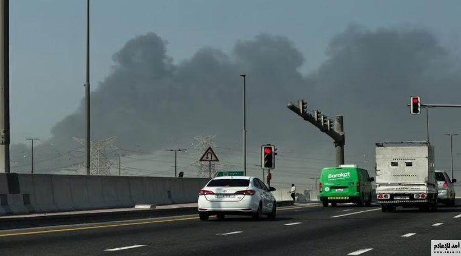 أبو ظبي: اندلاع حرائق بمصنع بروج للكيماويات إثر سقوط شظايا اعتراض ناجح