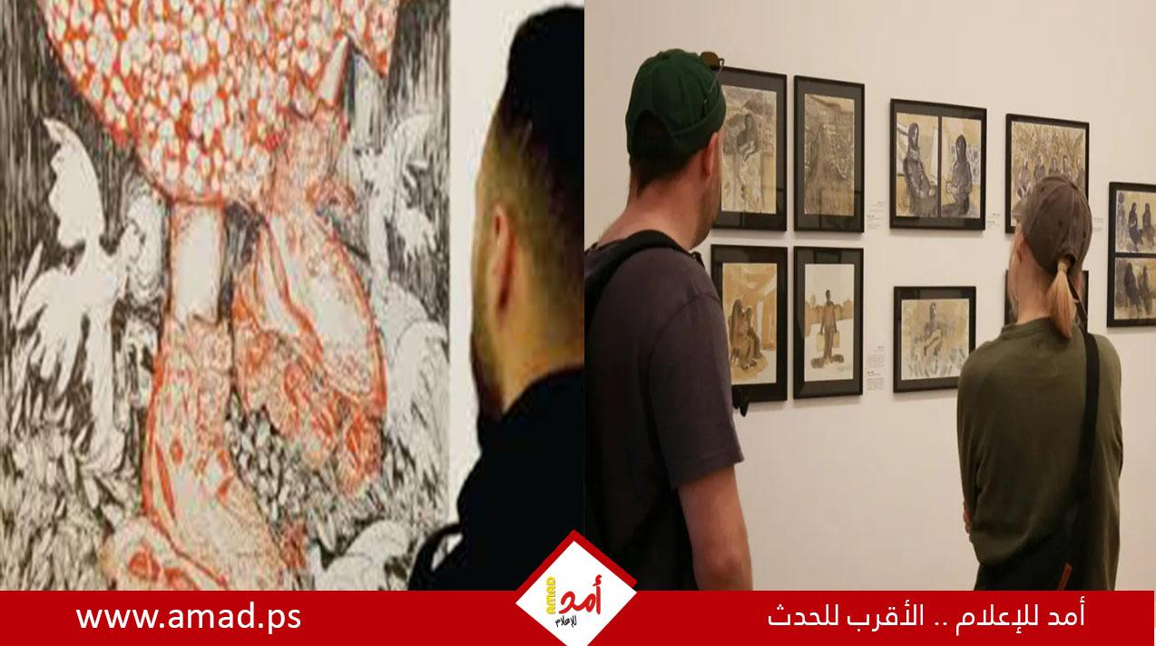 لوحات تحكي أهوال الحرب في قطاع غزة في معرض في عمّان