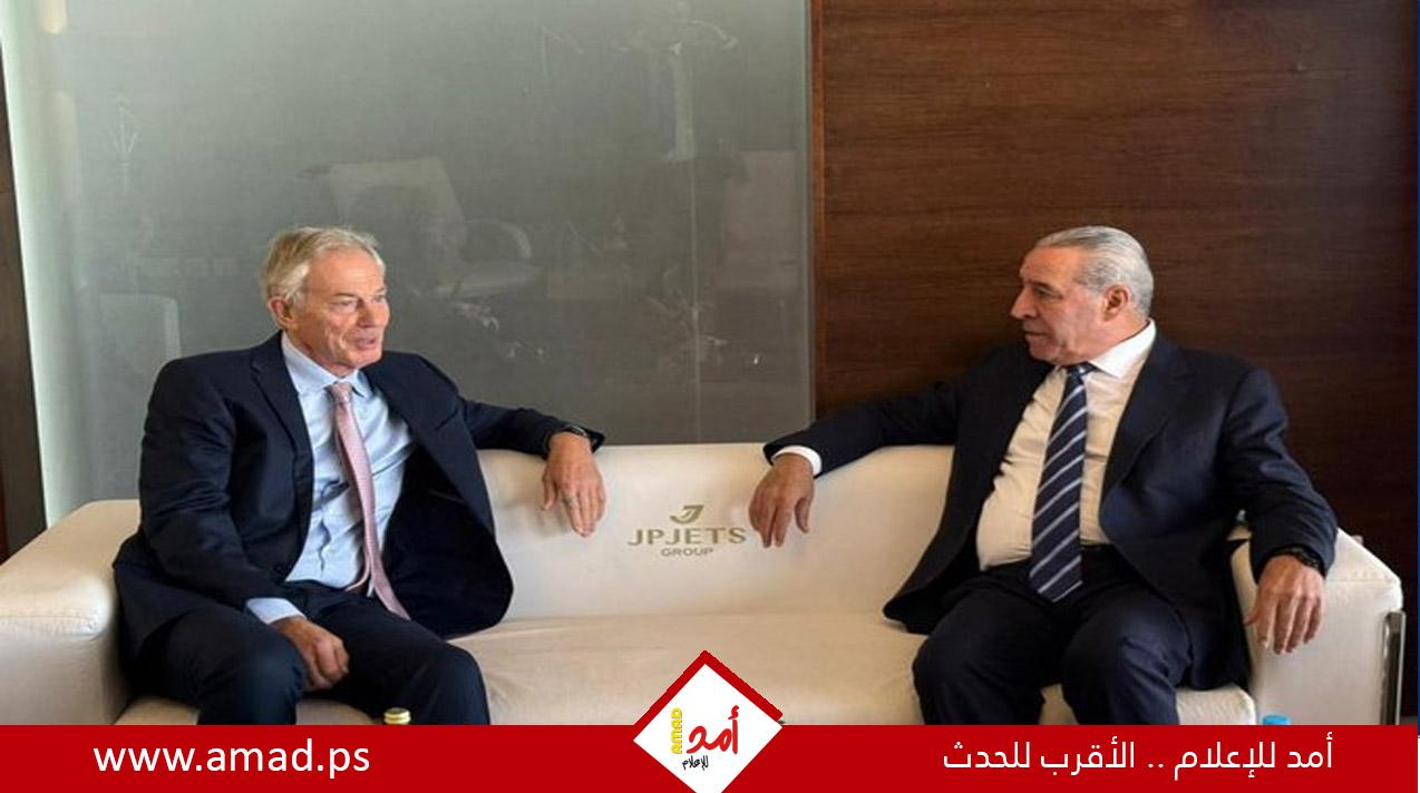 خلال لقاء بلير.. الشيخ يطالب وقف العمل لتقويض الدولة الفلسطينية