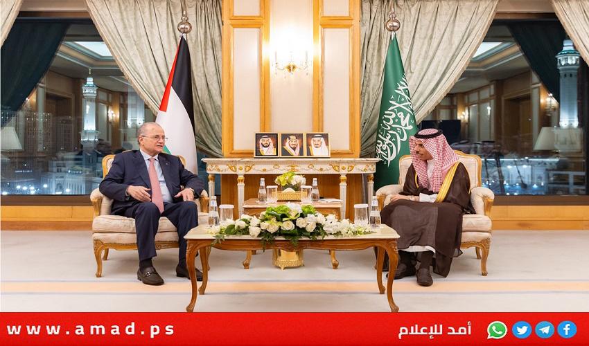 رئيس الوزراء الفلسطيني مصطفى يصل جدة ويلتقي بن فرحان